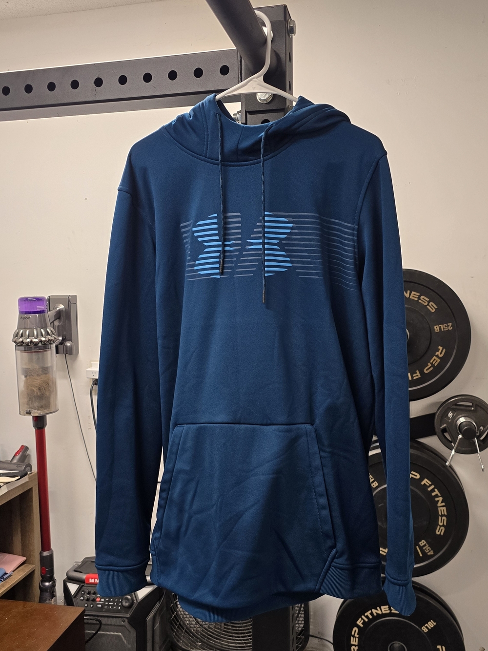 Under Armour Deep Blue Pullover Hoodie with Logo Graphic